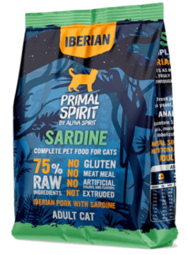 Полнорационный корм для кошек PRIMAL SPIRIT IBERIAN SARDINE CAT FOOD с иберийской свининой и сардиной 