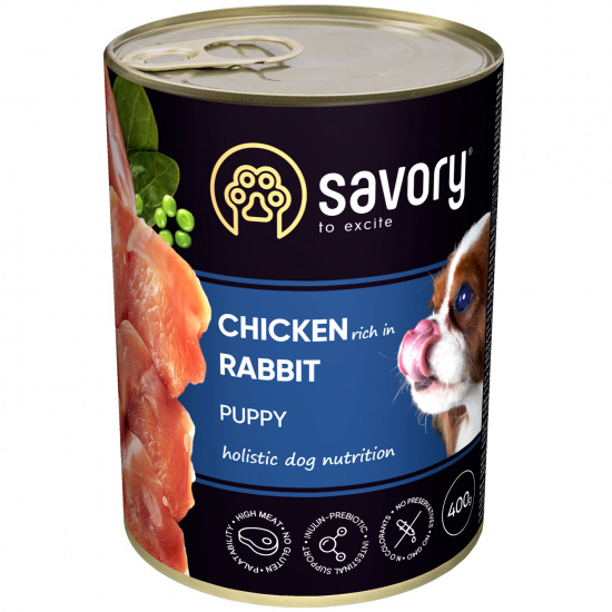 Savory Dog All breeds для цуценят з кроликом та куркою