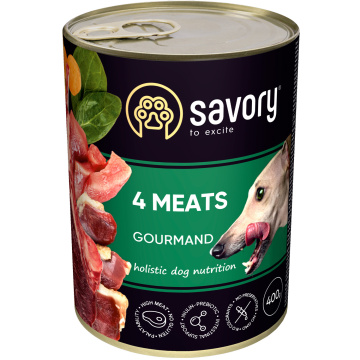 Savory Dog Gourmand 4 вида мяса