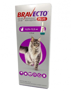 Бравекто Plus для Кошек/Bravecto Plus Cat 6,25-12,5кг