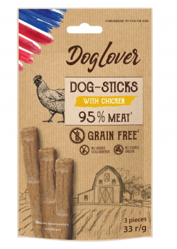 Ласощі для собак DogLover Sticks chicken, із куркою