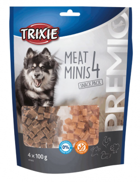 Лакомство Trixie Premio 4 Meat Minis для собак, с курицей, уткой, говядиной и бараниной