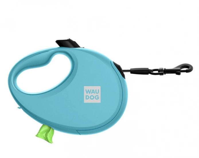 Поводок-рулетка для собак WAUDOG R-LEASH с контейнером для пакетов, светоотражающая лента, S, до 12 кг, 3 м