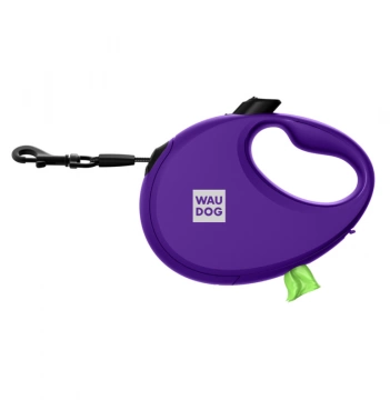 Поводок-рулетка для собак WAUDOG R-LEASH с контейнером для пакетов, светоотражающая лента, L, до 40 кг, 5 м