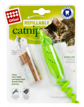 Іграшка для котів мишка гумова GIGWI REFILLABLE CATNIP