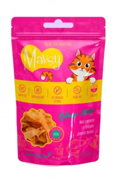 Mavsy Salmon strips - Мавси Лакомство для кошек мини полоски из вяленого дикого лосося