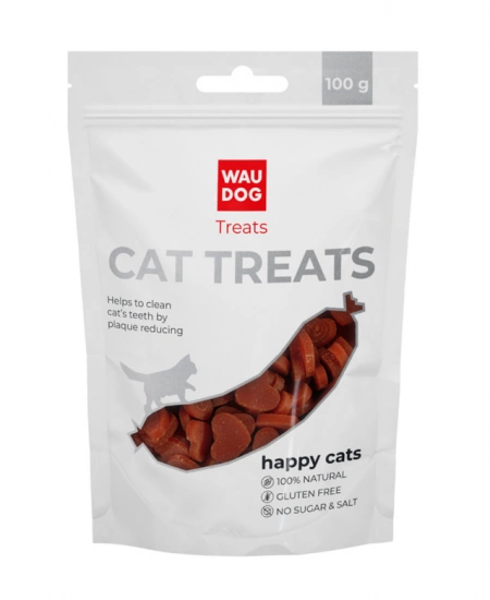 Лакомство для кошек WAUDOG Treats "Лососевые жевательные сердечки"