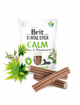 Ласощі для собак Brit Dental Stick Calm заспокійливі, конопля та пустирник