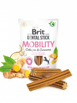 Ласощі для собак Brit Dental Stick Mobility для мобільності суглобів, колаген та куркума