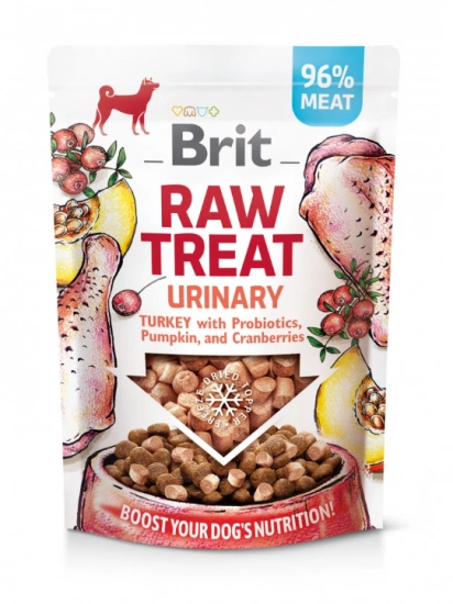 Ласощі для собак Brit Raw Treat freeze-dried Urinary для профілактики сечокам'яної хвороби, індичка