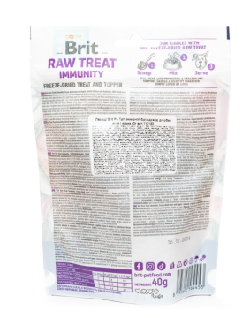 Ласощі для собак Brit Raw Treat freeze-dried Immunity для імунітету, ягня і курка