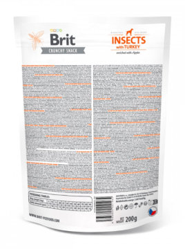 Ласощі для собак Brit Care Dog Crunchy Cracker Insects для підтримки ваги, комахи, індичка та яблуко