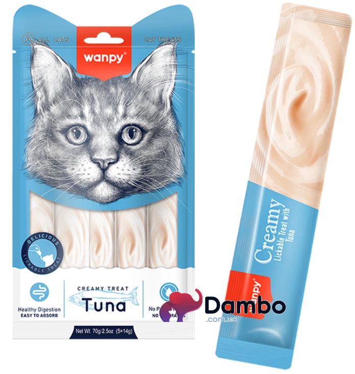 Жидкое лакомство для кошек Wanpy Creamy Lickable Treats Tuna. Цена