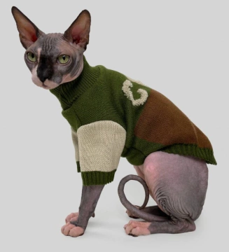 Dogs Bomba свитер для кошек вязаный CAT коричневый хаки