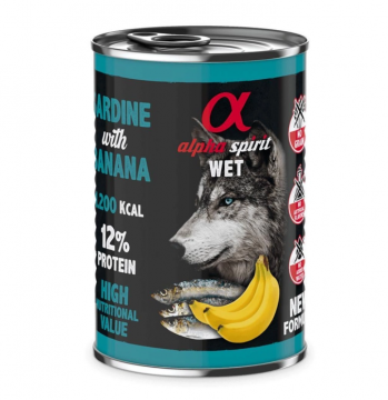 Alpha Spirit с сардиной и бананами для взрослых собак