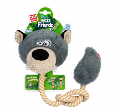 Collar GiGwi ECO FRIENDZ іграшка для собак вовк з пищалкою та мотузкою