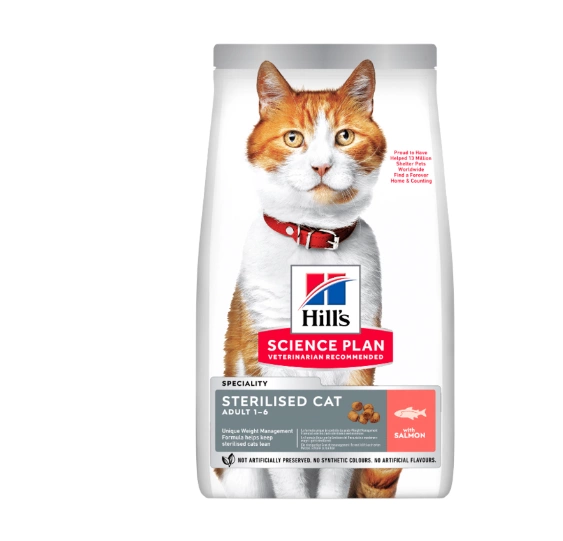 Hill's Science Plan Adult Sterilised Cat Salmon Сухой корм для взрослых стерилизованных кошек, с лососем