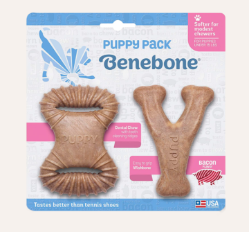 Benebone Набір з двох жувальних іграшок для цуценят зі смаком бекону Puppy Pack Bacon