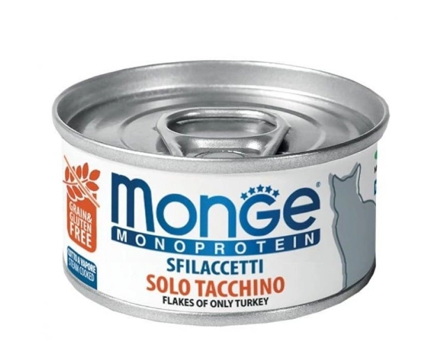 Monge Консерви для кішок  Monoprotein м'ясні пластівці з індички