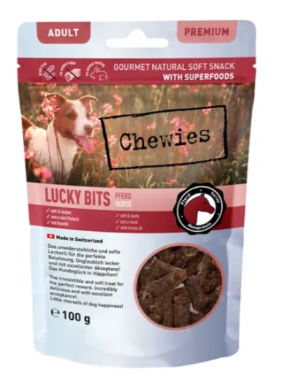 Натуральное лакомство из Конины Chewies Lucky Bits для взрослых и пожилых собак