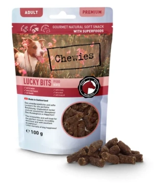Натуральное лакомство из Конины Chewies Lucky Bits для взрослых и пожилых собак