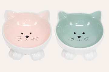 Набір із двох керамічних мисок Navaris - Ceramic Cat Bowl