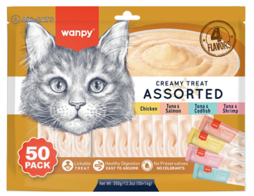 Wanpy Creamy Treat Assorted Ванпі Мікс Ласощів рідкі ласощі для котів, набір