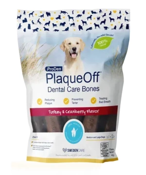 PlaqueOff System Dental Care Bones - Жевательные косточки для собак со вкусом индейки и клюквы