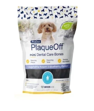 PlaqueOff System Mini Dental Care Bones - Жевательные косточки для собак со вкусом овощей и черники