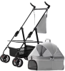 Коляска для кошек и собак Bestopet Grey 3 in1 со съемной переноской