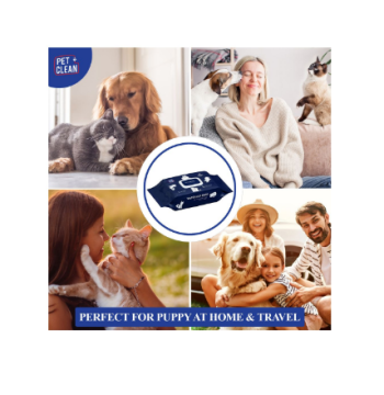 Серветки вологі Pet Clean PET GROOMING POUCH зволожуючі для грумінгу домашніх тварин з легким ароматом квітучої японської вишні