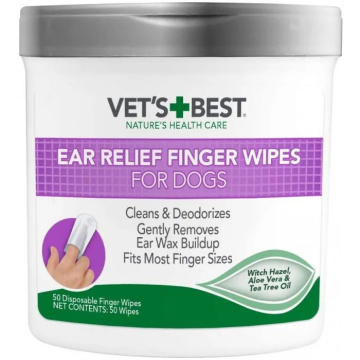 Салфетки Vets Best Ear Relief Finger Wipes для чистки ушей собак