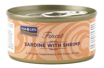 Натуральный влажный корм для кошек Fish4Cats Finest Сардина с креветкой 
