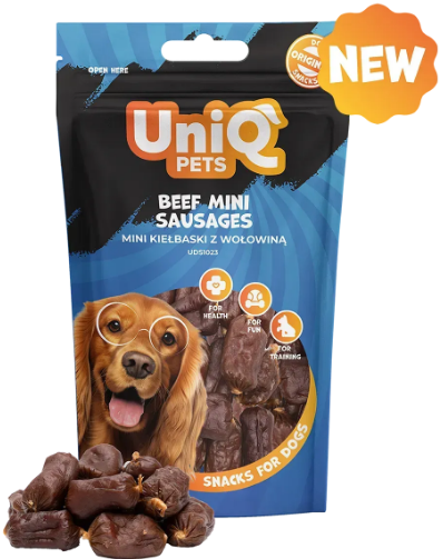 Ласощі для собак UniQ PETS Міні сосиски з яловичини