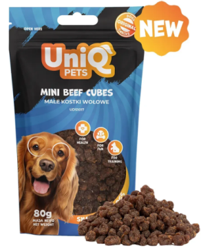 Ласощі для собак UniQ PETS Міні кубики з яловичини