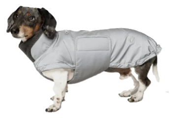 Рефлективна утеплена куртка для такс і схожих порід собак Cloud7 Brooklyn Dachshound Сірий