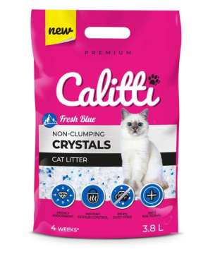 Силікагелевий наповнювач Calitti Crystals Fresh blue Гірська свіжість для котячого туалету