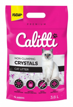 Силікагелевий наповнювач Calitti Crystals для котячого туалету, без аромату