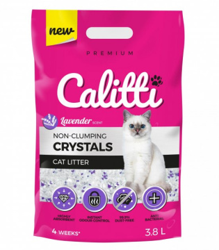 Силикагелевый наполнитель Calitti Crystals с лавандой для кошачьего туалета
