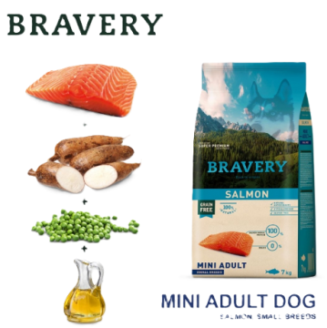 Сухий корм для собак дрібних порід BRAVERY Salmon Mini Adult з лососем