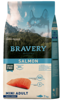 Сухий корм для собак дрібних порід BRAVERY Salmon Mini Adult з лососем