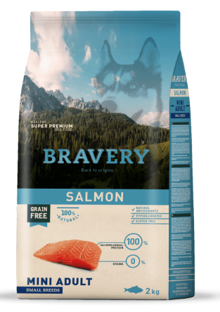 Сухий корм для собак дрібних порід BRAVERY Salmon Mini Adult з лососем