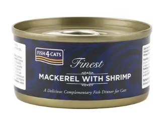 Натуральный влажный корм для кошек Fish4Cats Finest Скумбрия с креветками