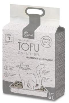 Наповнювач для котячих туалетів Velvet Paw TOFU з бамбуковим вугіллям