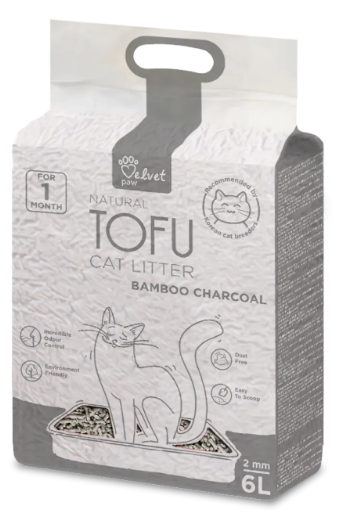 Наповнювач для котячих туалетів Velvet Paw TOFU з бамбуковим вугіллям