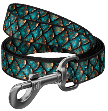 Повідець для собак нейлоновий WAUDOG Nylon, малюнок "Луска"