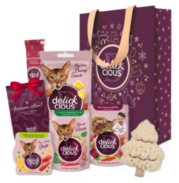 Delickcious Подарунковий набір «Під ялинку» для котів
