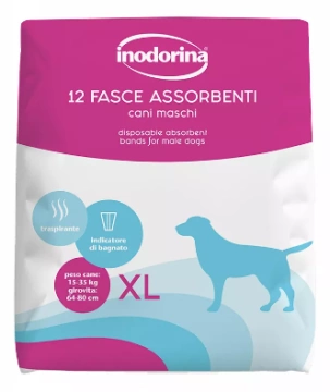 Гігієнічний абсорбуючий пояс Inodorina Pannolini Fasce Assorbenti Cani Maschi для кобелів з індикатором вологості