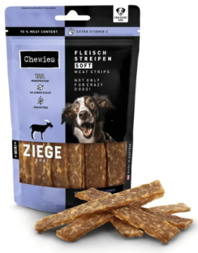 Мясное натуральное лакомство для собак 100% Козлятина Chewies Fleischstreifen Soft Ente для всех возрастов