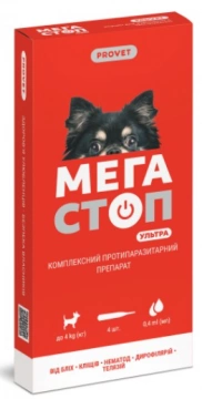 Капли PROVET Мегастоп Ультра для собак до 4 кг